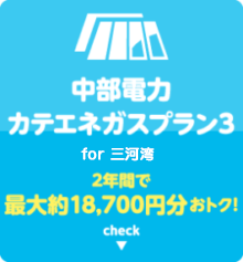 中部電力 カテエネガスプラン3 for 三河湾ネットワーク